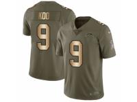 Youth Nike Los Angeles Chargers #9 Younghoe Koo Limited Olive/Gold 2017 Salute to Service NFL Jersey