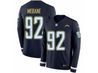 Youth Nike Los Angeles Chargers #92 Brandon Mebane Limited Navy Blue Therma Long Sleeve NFL Jersey