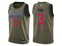 Youth Nike Los Angeles Clippers #3 Chris Paul Swingman Green Salute to Service NBA Jersey