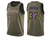 Youth Nike Los Angeles Lakers #32 Magic Johnson Swingman Green Salute to Service NBA Jersey