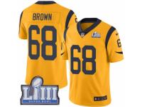 Youth Nike Los Angeles Rams #68 Jamon Brown Limited Gold Rush Vapor Untouchable Super Bowl LIII Bound NFL Jersey