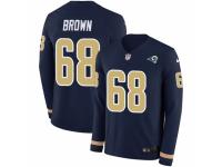 Youth Nike Los Angeles Rams #68 Jamon Brown Limited Navy Blue Therma Long Sleeve NFL Jersey