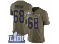 Youth Nike Los Angeles Rams #68 Jamon Brown Limited Olive 2017 Salute to Service Super Bowl LIII Bound NFL Jersey