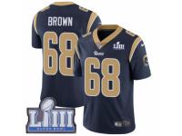 Youth Nike Los Angeles Rams #68 Jamon Brown Navy Blue Team Color Vapor Untouchable Limited Player Super Bowl LIII Bound NFL Jersey