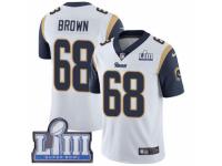Youth Nike Los Angeles Rams #68 Jamon Brown White Vapor Untouchable Limited Player Super Bowl LIII Bound NFL Jersey