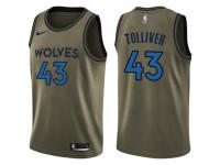 Youth Nike Minnesota Timberwolves #43 Anthony Tolliver Swingman Green Salute to Service NBA Jersey