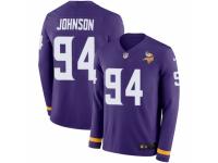 Youth Nike Minnesota Vikings #94 Jaleel Johnson Limited Purple Therma Long Sleeve NFL Jersey