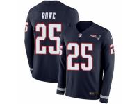 Youth Nike New England Patriots #25 Eric Rowe Limited Navy Blue Therma Long Sleeve NFL Jersey