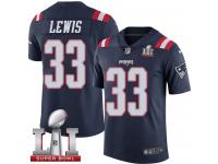 Youth Nike New England Patriots #33 Dion Lewis Limited Navy Blue Rush Super Bowl LI 51 NFL Jersey