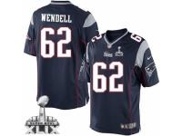 Youth Nike New England Patriots #62 Ryan Wendell Navy Blue Team Color Super Bowl XLIX NFL Jersey