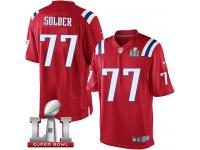 Youth Nike New England Patriots #77 Nate Solder Elite Red Alternate Super Bowl LI 51 NFL Jersey