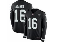 Youth Nike Oakland Raiders #16 George Blanda Limited Black Therma Long Sleeve NFL Jersey