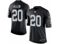 Youth Nike Oakland Raiders #20 Nate Allen Black Team Color NFL Jersey