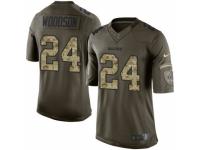 Youth Nike Oakland Raiders #24 Charles Woodson Limited Green Salute to Service NFL Jersey