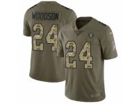 Youth Nike Oakland Raiders #24 Charles Woodson Limited Olive/Camo 2017 Salute to Service NFL Jersey