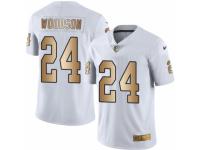 Youth Nike Oakland Raiders #24 Charles Woodson Limited White Gold Rush NFL Jersey