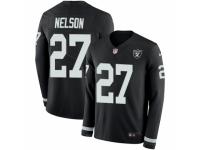 Youth Nike Oakland Raiders #27 Reggie Nelson Limited Black Therma Long Sleeve NFL Jersey