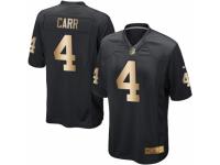 Youth Nike Oakland Raiders #4 Derek Carr Black Gold Team Color NFL Jersey