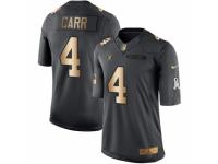 Youth Nike Oakland Raiders #4 Derek Carr Limited Black Gold Salute to Service NFL Jersey