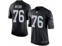 Youth Nike Oakland Raiders #76 J'Marcus Webb Black Team Color NFL Jersey