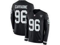 Youth Nike Oakland Raiders #96 Cornellius Carradine Limited Black Therma Long Sleeve NFL Jersey