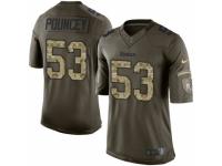 Youth Nike Pittsburgh Steelers #53 Maurkice Pouncey Limited Green Salute to Service NFL Jersey