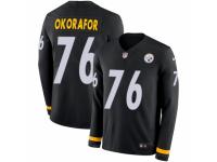 Youth Nike Pittsburgh Steelers #76 Chukwuma Okorafor Limited Black Therma Long Sleeve NFL Jersey