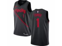 Youth Nike Portland Trail Blazers #1 Evan Turner  Black NBA Jersey - 2018/19 City Edition