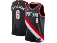 Youth Nike Portland Trail Blazers #6 Nik Stauskas  Black NBA Jersey - Icon Edition