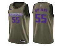 Youth Nike Sacramento Kings #55 Jason Williams Swingman Green Salute to Service NBA Jersey