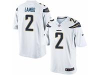 Youth Nike San Diego Chargers #2 Josh Lambo Limited White NFL Jersey