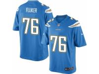 Youth Nike San Diego Chargers #76 D.J.Fluker Limited Electric Blue Alternate NFL Jersey