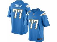 Youth Nike San Diego Chargers #77 King Dunlap Limited Electric Blue Alternate NFL Jersey