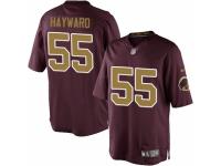 Youth Nike Washington Redskins #55 Adam Hayward Limited Burgundy Red Gold Number Alternate 80TH Anniversary NFL Jersey