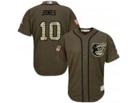 Youth Orioles #10 Adam Jones Green Salute to Service Stitched Baseball Jersey
