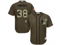 Youth Orioles #38 Jimmy Paredes Green Salute to Service Stitched Baseball Jersey