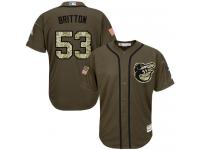 Youth Orioles #53 Zach Britton Green Salute to Service Stitched Baseball Jersey
