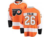 Youth Philadelphia Flyers #26 Christian Folin Orange Home Breakaway NHL Jersey