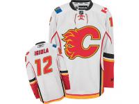 Youth Reebok NHL Calgary Flames #12 Jarome Iginla Authentic Away Jersey White Reebok