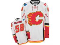 Youth Reebok NHL Calgary Flames #58 Oliver Kylington Authentic Away Jersey White Reebok