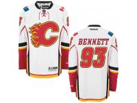 Youth Reebok NHL Calgary Flames #93 Sam Bennett Authentic Away Jersey White Reebok