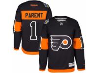 Youth Reebok Philadelphia Flyers #1 Bernie Parent Premier Black 2017 Stadium Series NHL Jersey