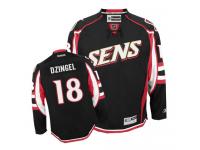 Youth Ryan Dzingel Authentic Black Reebok Jersey NHL Ottawa Senators #18 Third