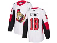 Youth Ryan Dzingel Authentic White Reebok Jersey NHL Ottawa Senators #18 Away