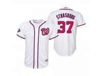 Youth Stephen Strasburg Washington Nationals White 2019 World Series Cool Base Jersey