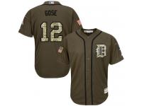 Youth Tigers #12 Anthony Gose Green Salute to Service Stitched Baseball Jersey