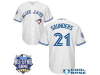 Youth Toronto Blue Jays #21 Michael Saunders White 2016 MLB All Star Patch Cool Base Jersey