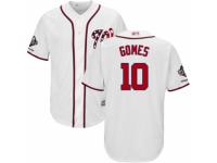 Youth Washington Nationals #10 Yan Gomes White Home Cool Base 2019 World Series Champions Baseball Jersey