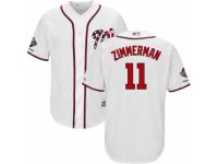 Youth Washington Nationals #11 Ryan Zimmerman White Home Cool Base 2019 World Series Champions Baseball Jersey