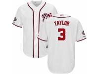 Youth Washington Nationals #3 Michael Taylor White Home Cool Base 2019 World Series Champions Baseball Jersey